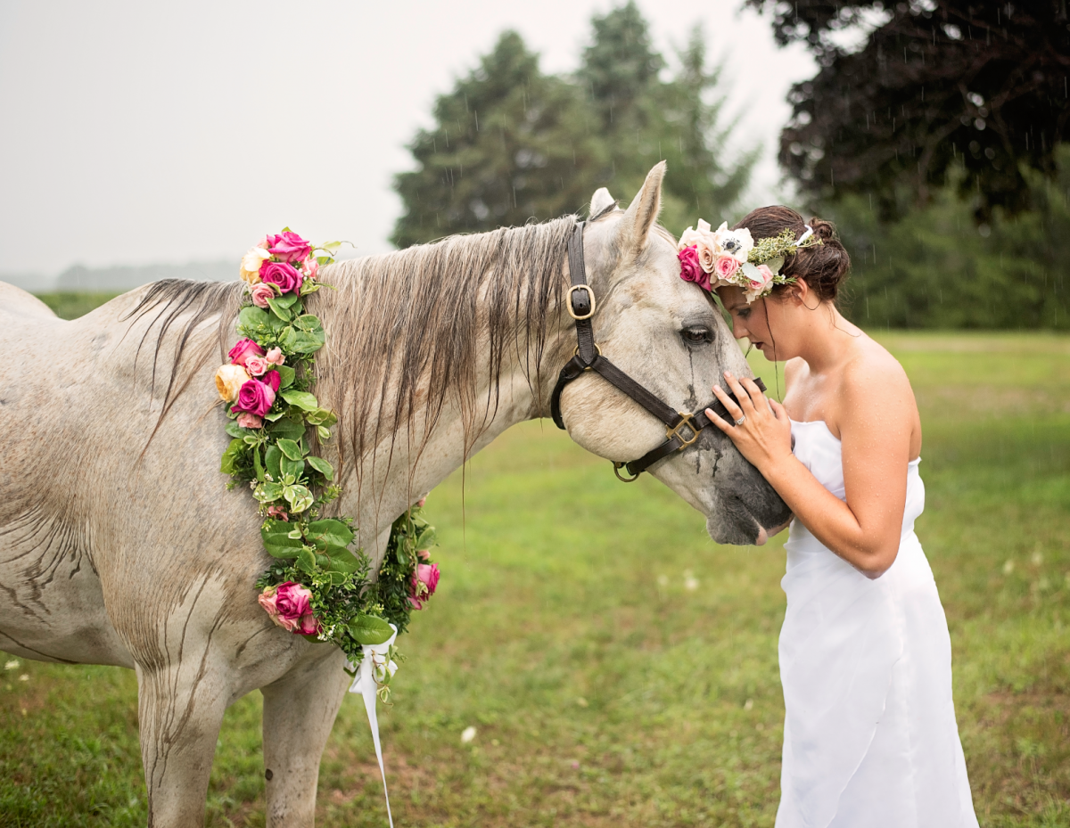 Bridal bag outlet for horses